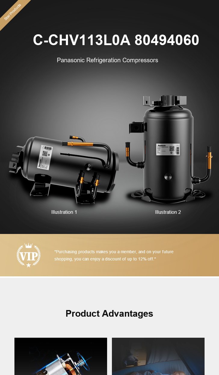 Panasonic Compressor C-CHV113L0A 80494060, technical parameters pdf, structure diagram